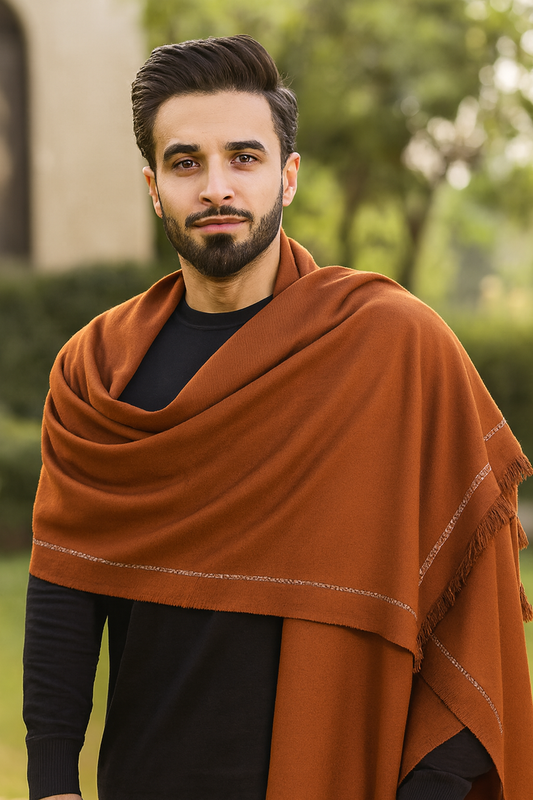 Gul Ahmad rust-brown Shawl